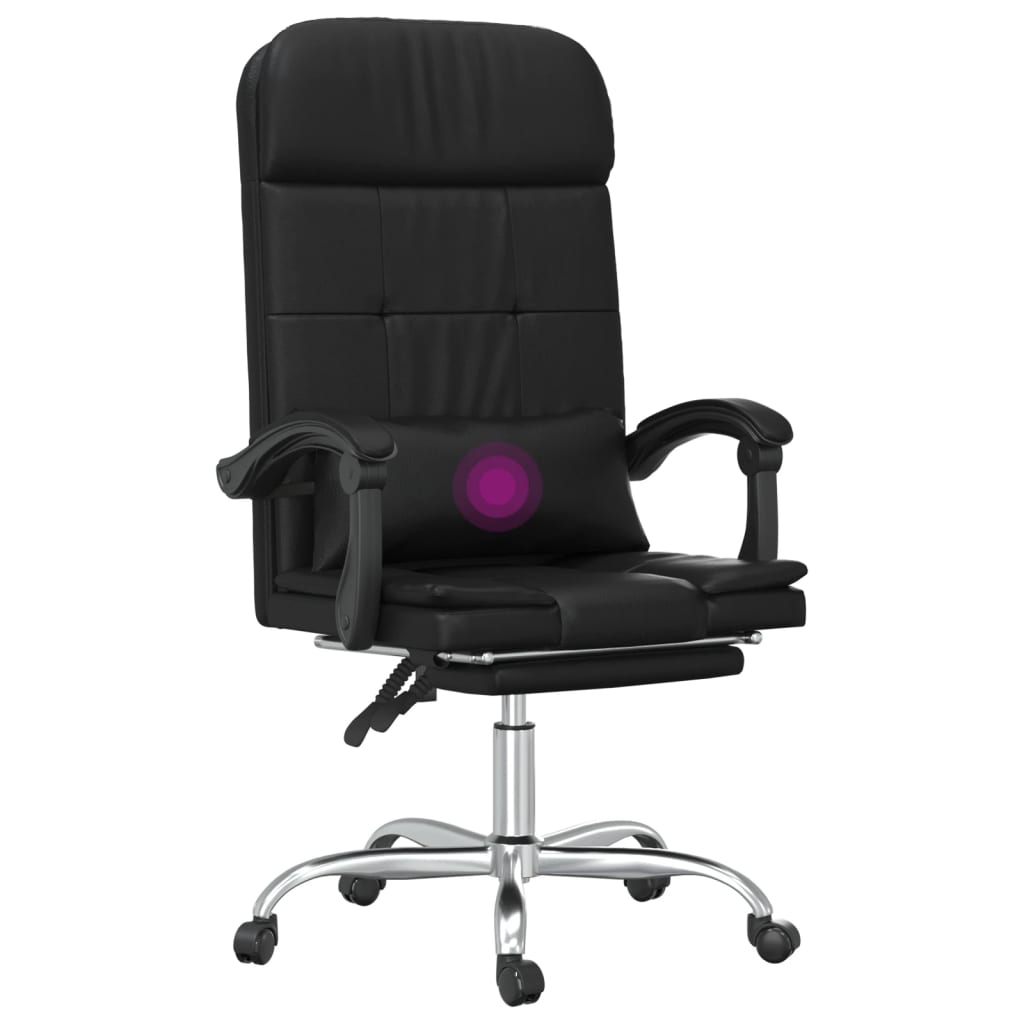 Kantoorstoel massage verstelbaar kunstleer zwart is nu te koop bij PeponiXL, paradijselijk wonen!