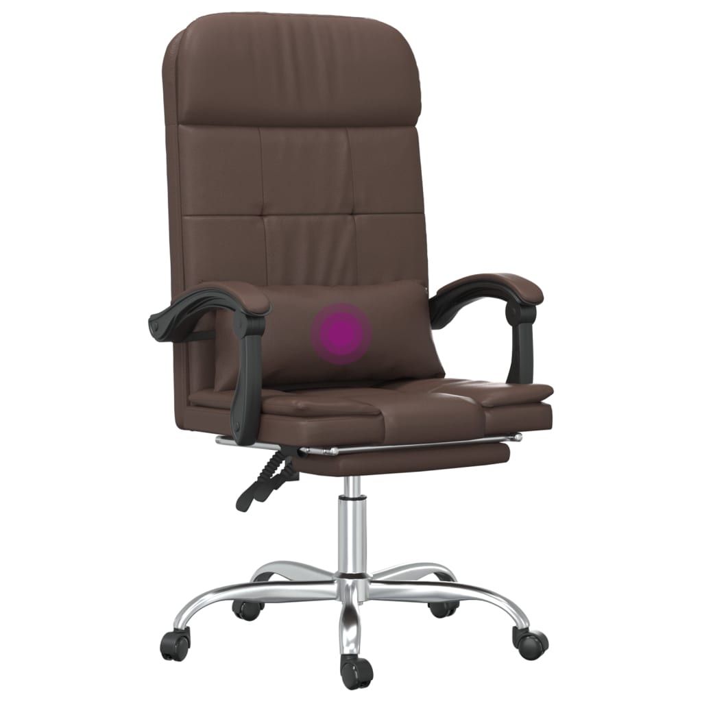 Kantoorstoel massage verstelbaar kunstleer bruin is nu te koop bij PeponiXL, paradijselijk wonen!