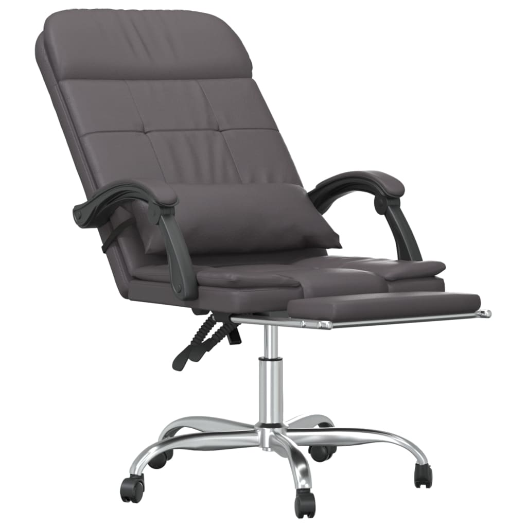 Kantoorstoel massage verstelbaar kunstleer grijs is nu te koop bij PeponiXL, paradijselijk wonen!