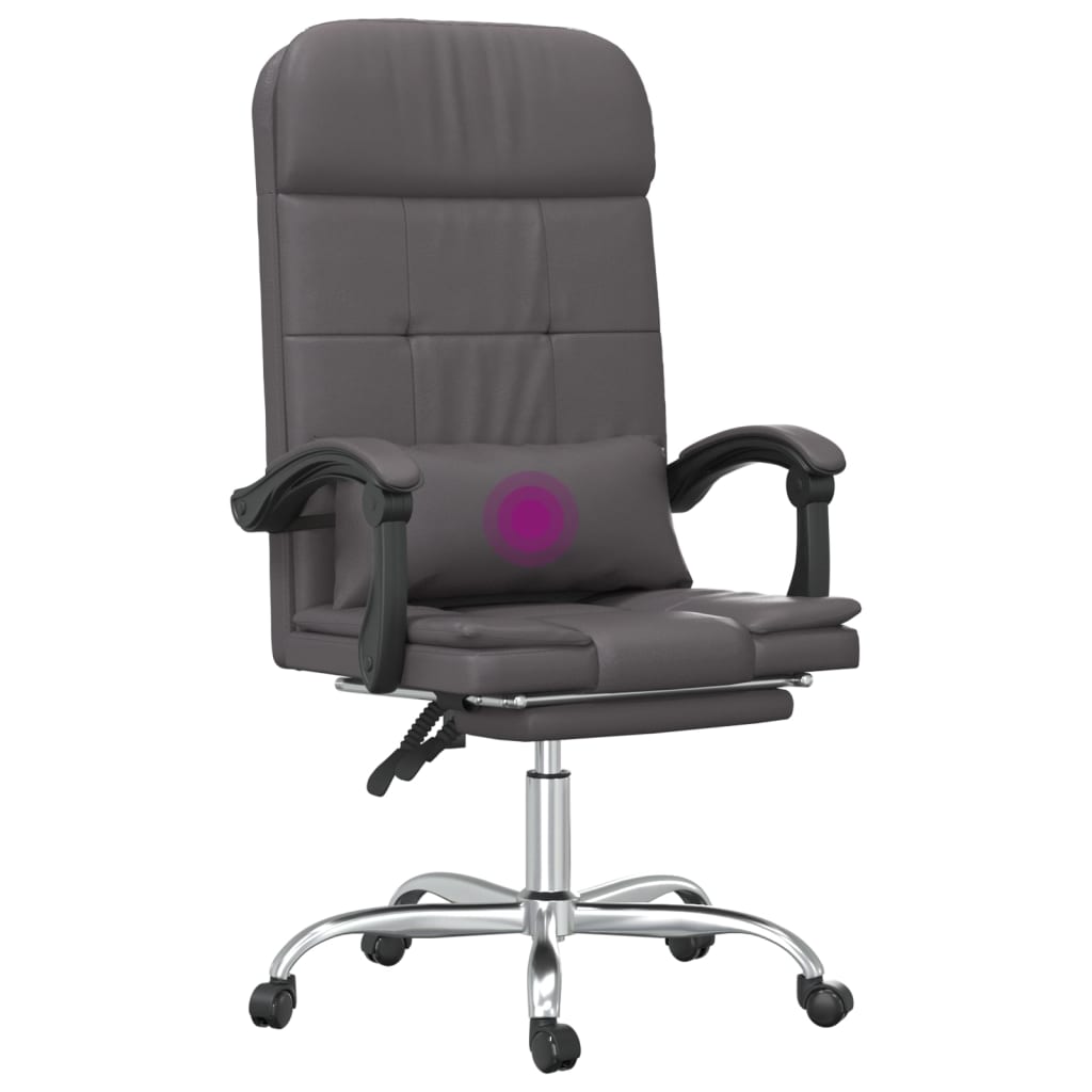 Kantoorstoel massage verstelbaar kunstleer grijs is nu te koop bij PeponiXL, paradijselijk wonen!