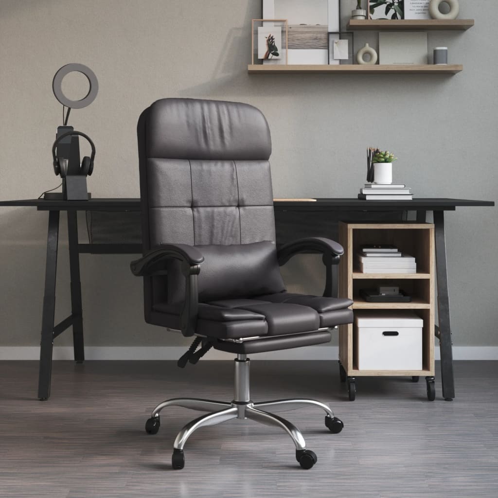 Kantoorstoel massage verstelbaar kunstleer grijs is nu te koop bij PeponiXL, paradijselijk wonen!