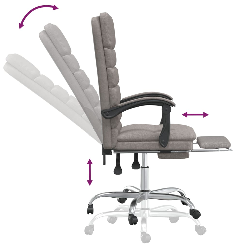 Kantoorstoel massage verstelbaar stof taupe is nu te koop bij PeponiXL, paradijselijk wonen!
