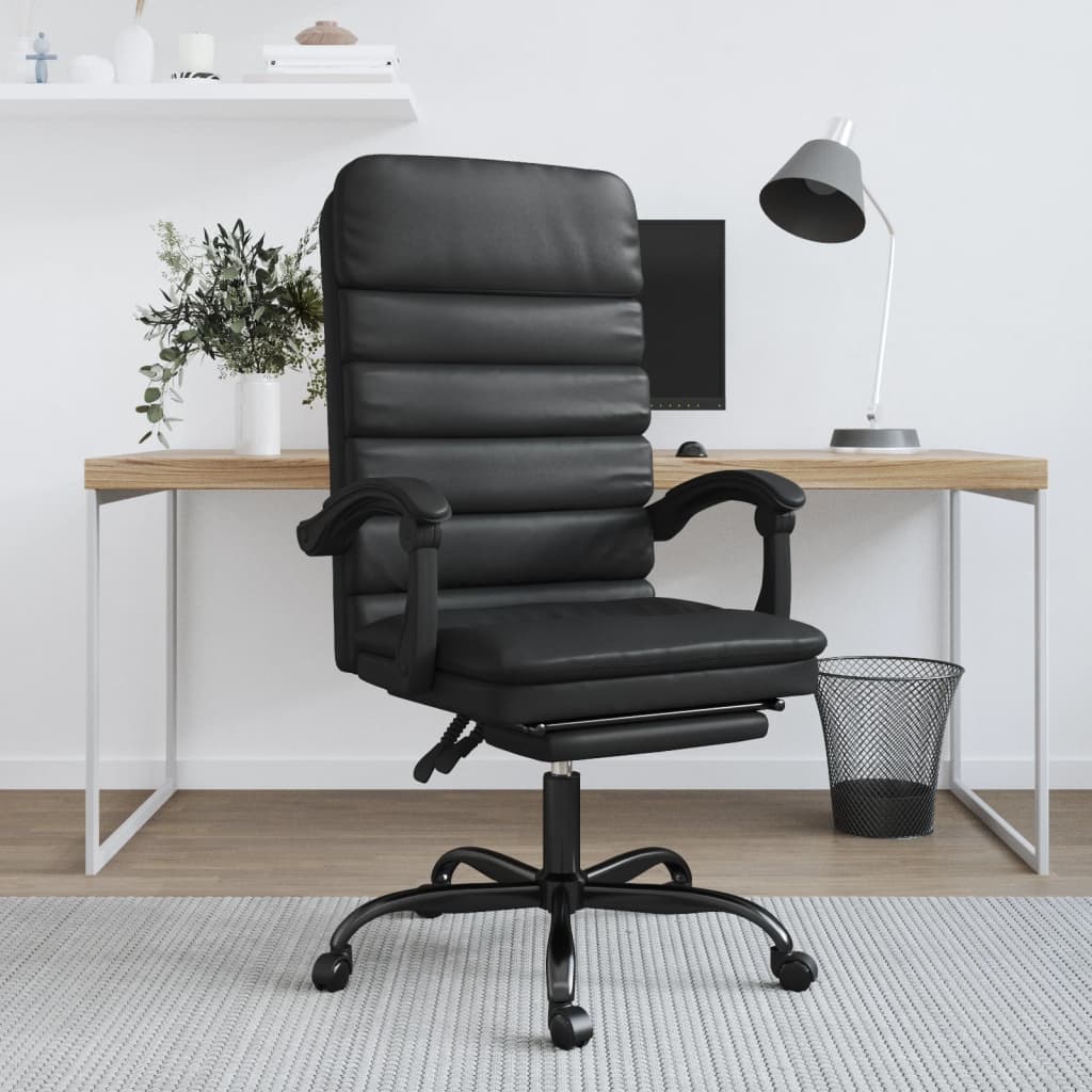 Kantoorstoel massage verstelbaar kunstleer zwart is nu te koop bij PeponiXL, paradijselijk wonen!