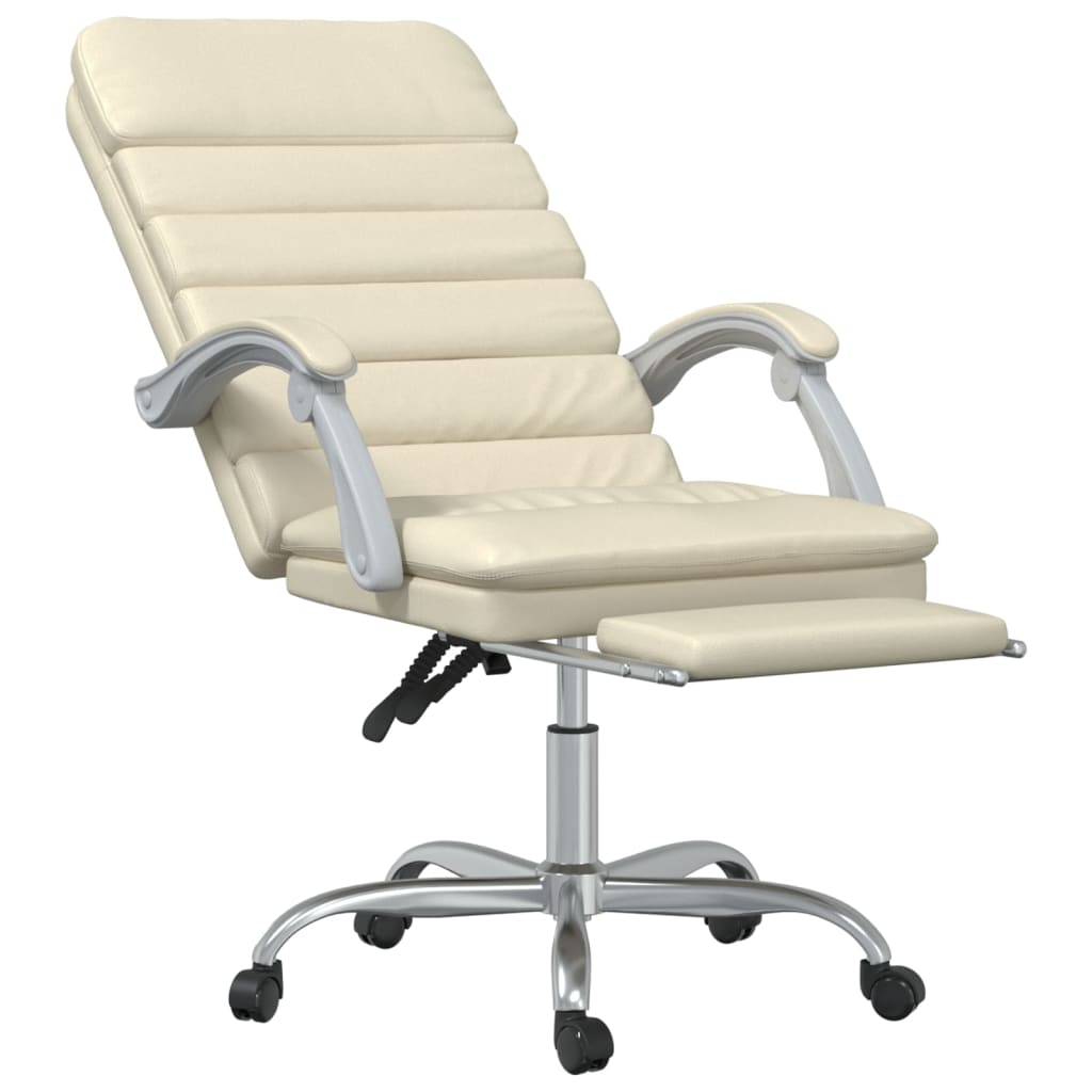 Kantoorstoel massage verstelbaar kunstleer crèmekleurig is nu te koop bij PeponiXL, paradijselijk wonen!