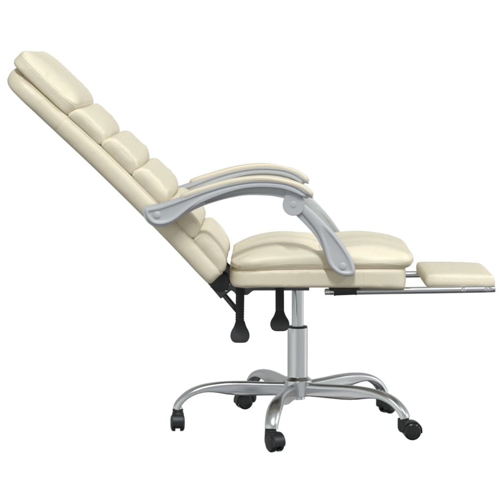 Kantoorstoel massage verstelbaar kunstleer crèmekleurig is nu te koop bij PeponiXL, paradijselijk wonen!