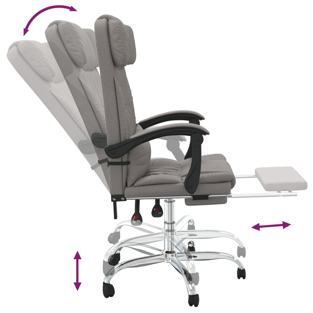 Kantoorstoel massage verstelbaar stof taupe is nu te koop bij PeponiXL, paradijselijk wonen!