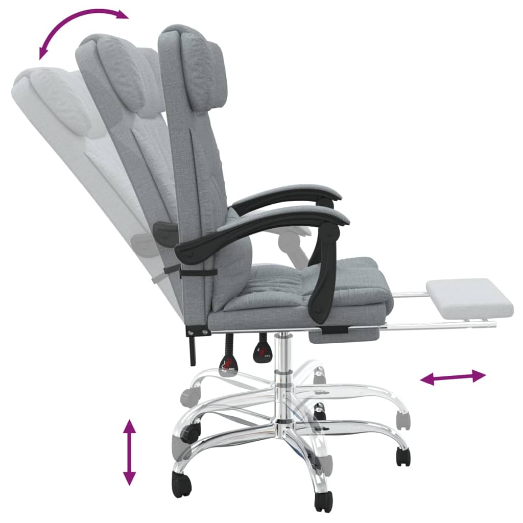 Kantoorstoel massage verstelbaar stof lichtgrijs is nu te koop bij PeponiXL, paradijselijk wonen!