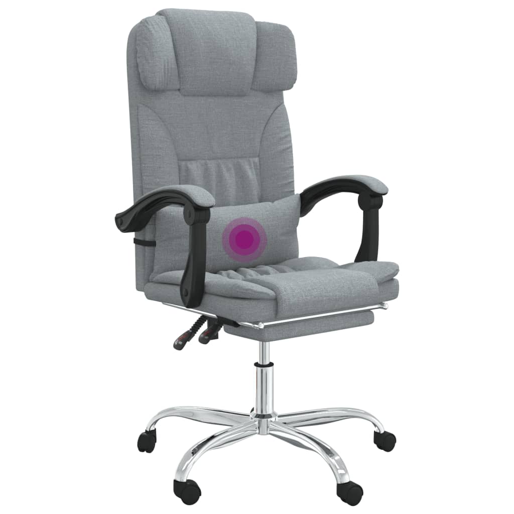 Kantoorstoel massage verstelbaar stof lichtgrijs is nu te koop bij PeponiXL, paradijselijk wonen!