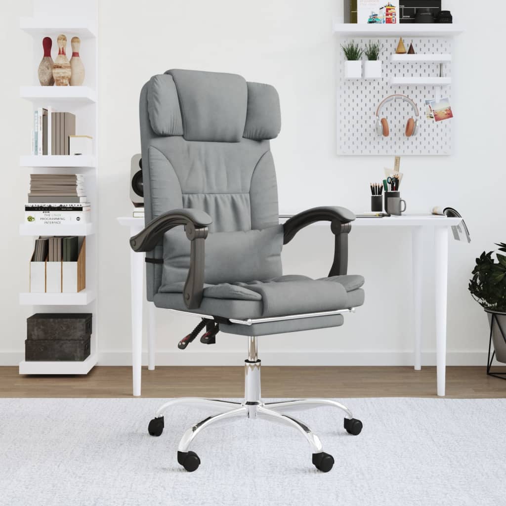 Kantoorstoel massage verstelbaar stof lichtgrijs is nu te koop bij PeponiXL, paradijselijk wonen!