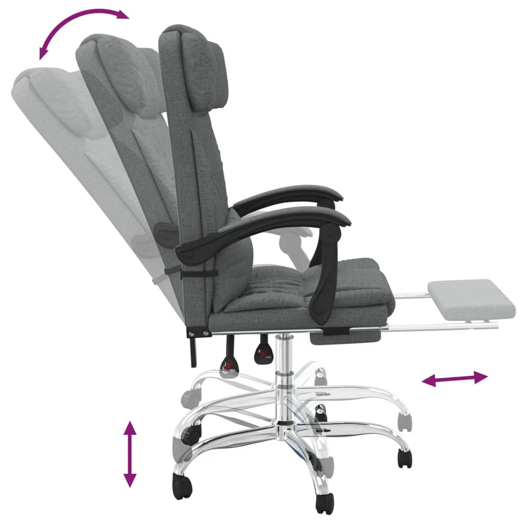 Kantoorstoel massage verstelbaar stof donkergrijs is nu te koop bij PeponiXL, paradijselijk wonen!