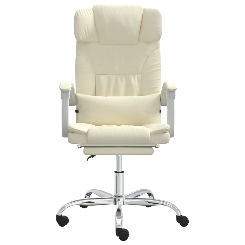 Kantoorstoel massage verstelbaar kunstleer crèmekleurig is nu te koop bij PeponiXL, paradijselijk wonen!