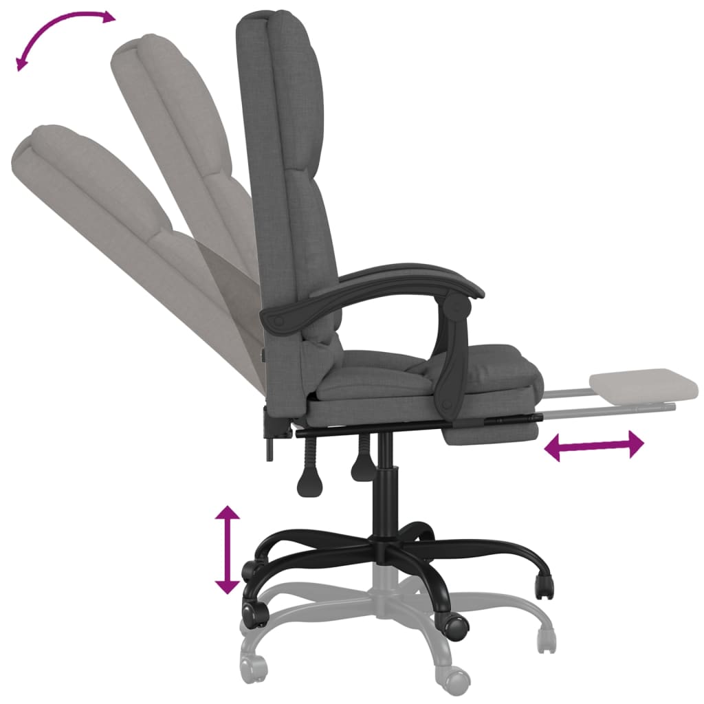Massage Relaxfauteuil voor op kantoor donkergrijs stof is nu te koop bij PeponiXL, paradijselijk wonen!