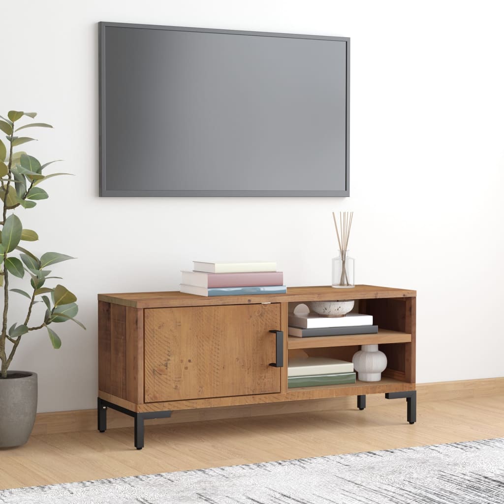 Tv-meubel 90x30x40 cm massief grenenhout bruin is nu te koop bij PeponiXL, paradijselijk wonen!