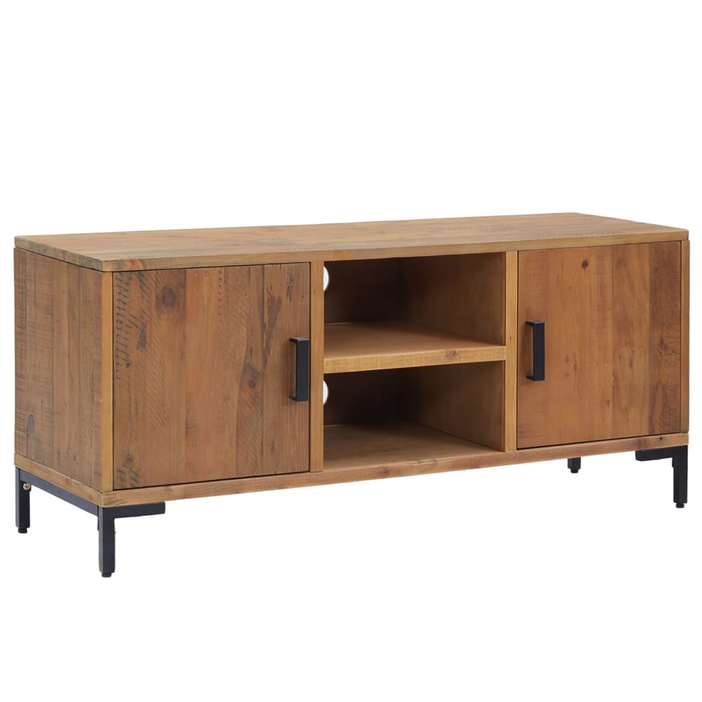 Tv-meubel 110x35x48 cm massief grenenhout bruin is nu te koop bij PeponiXL, paradijselijk wonen!
