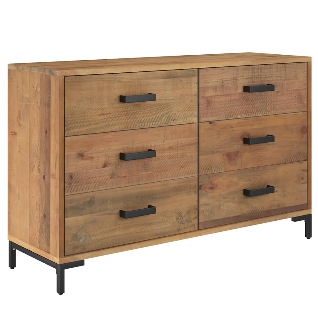 Dressoir 110x35x70 cm massief grenenhout bruin is nu te koop bij PeponiXL, paradijselijk wonen!