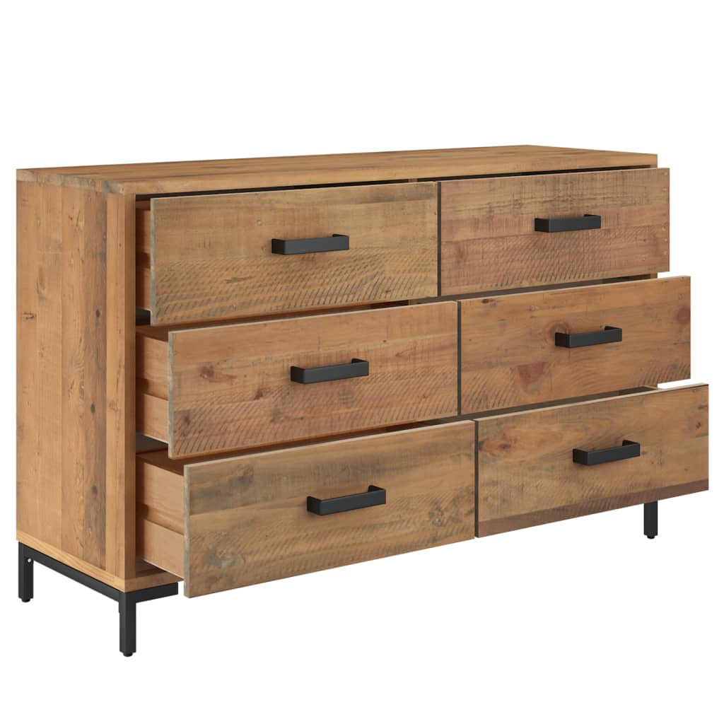 Dressoir 110x35x70 cm massief grenenhout bruin is nu te koop bij PeponiXL, paradijselijk wonen!