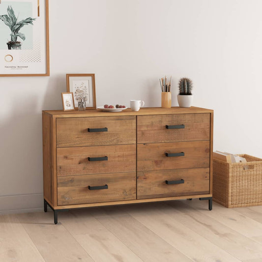 Dressoir 110x35x70 cm massief grenenhout bruin is nu te koop bij PeponiXL, paradijselijk wonen!