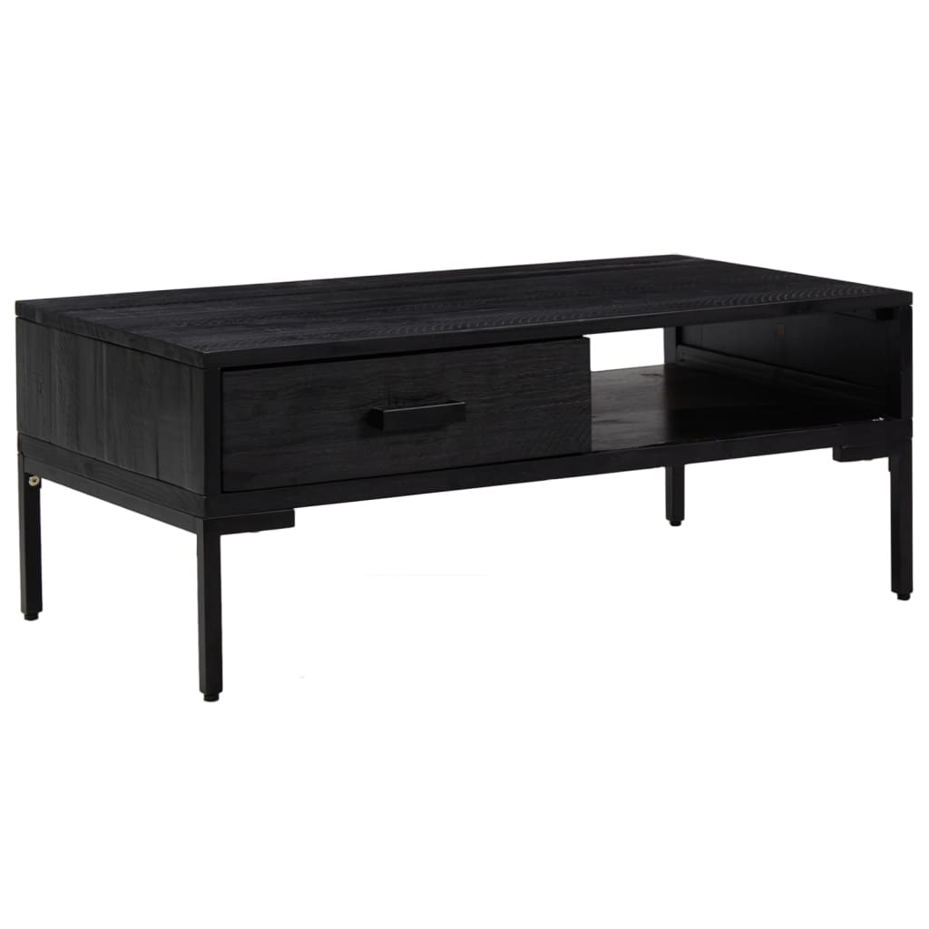 Salontafel 90x50x35 cm massief grenenhout zwart is nu te koop bij PeponiXL, paradijselijk wonen!