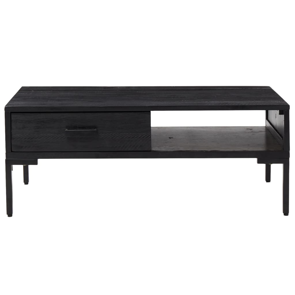 Salontafel 90x50x35 cm massief grenenhout zwart is nu te koop bij PeponiXL, paradijselijk wonen!