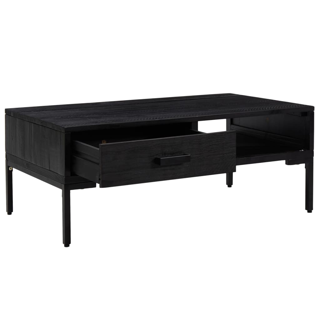 Salontafel 90x50x35 cm massief grenenhout zwart is nu te koop bij PeponiXL, paradijselijk wonen!