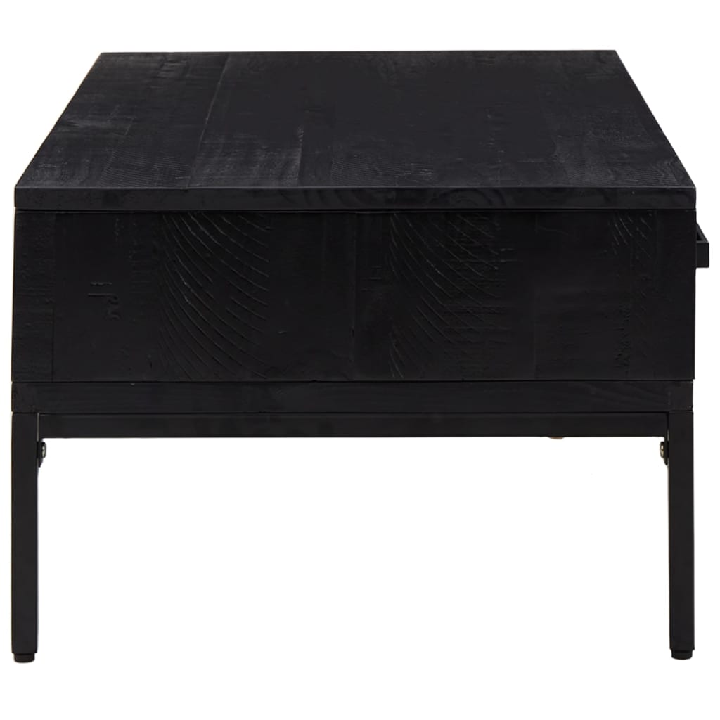 Salontafel 90x50x35 cm massief grenenhout zwart is nu te koop bij PeponiXL, paradijselijk wonen!