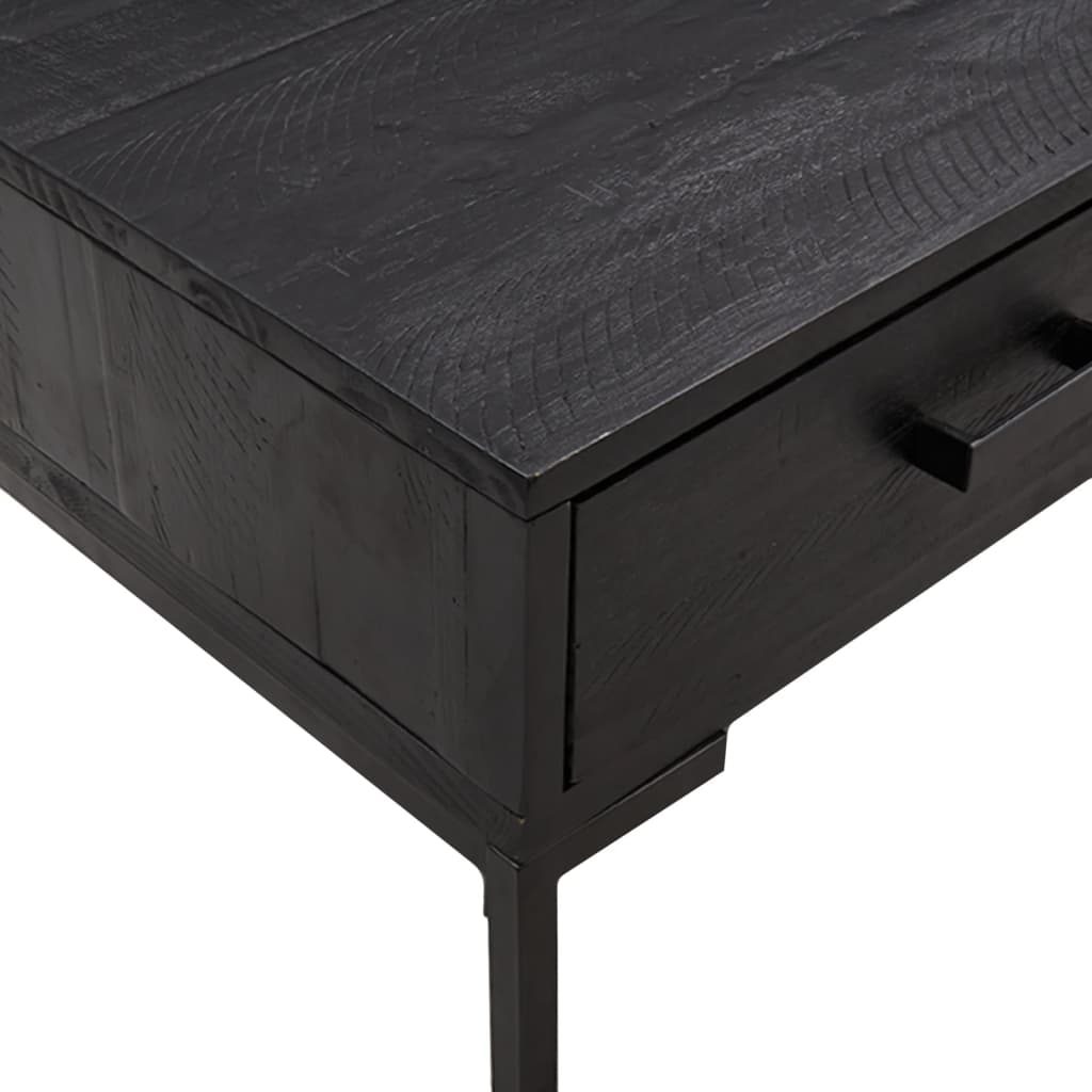 Salontafel 90x50x35 cm massief grenenhout zwart is nu te koop bij PeponiXL, paradijselijk wonen!
