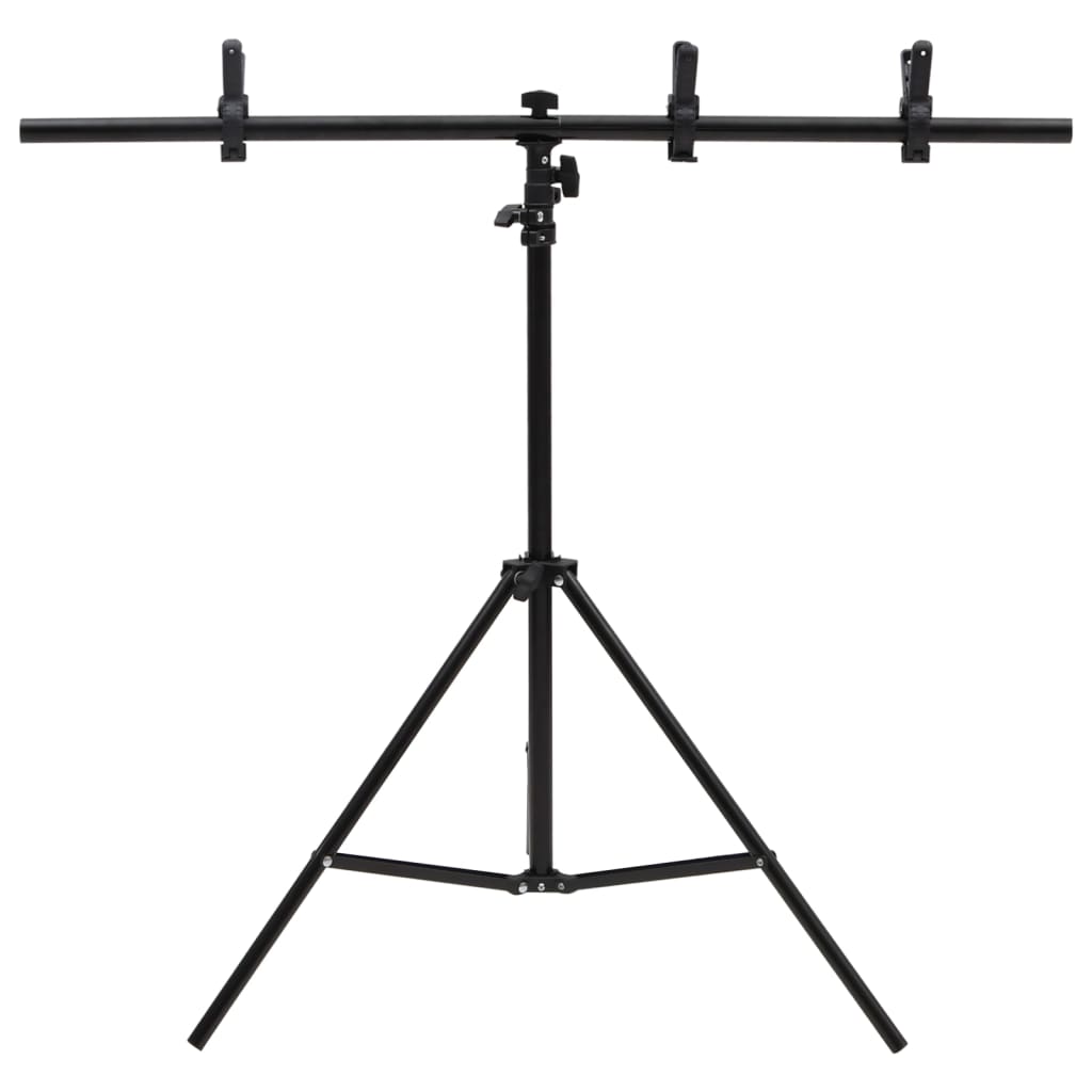 Achtergrondstandaard T-vormig 91x60x(70-200) cm zwart is nu te koop bij PeponiXL, paradijselijk wonen!