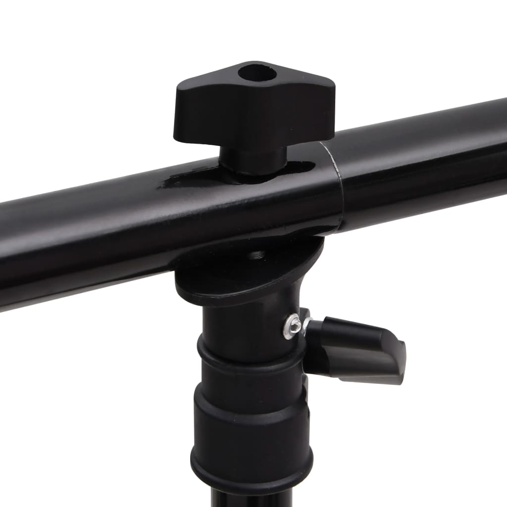 Achtergrondstandaard T-vormig 91x60x(70-200) cm zwart is nu te koop bij PeponiXL, paradijselijk wonen!