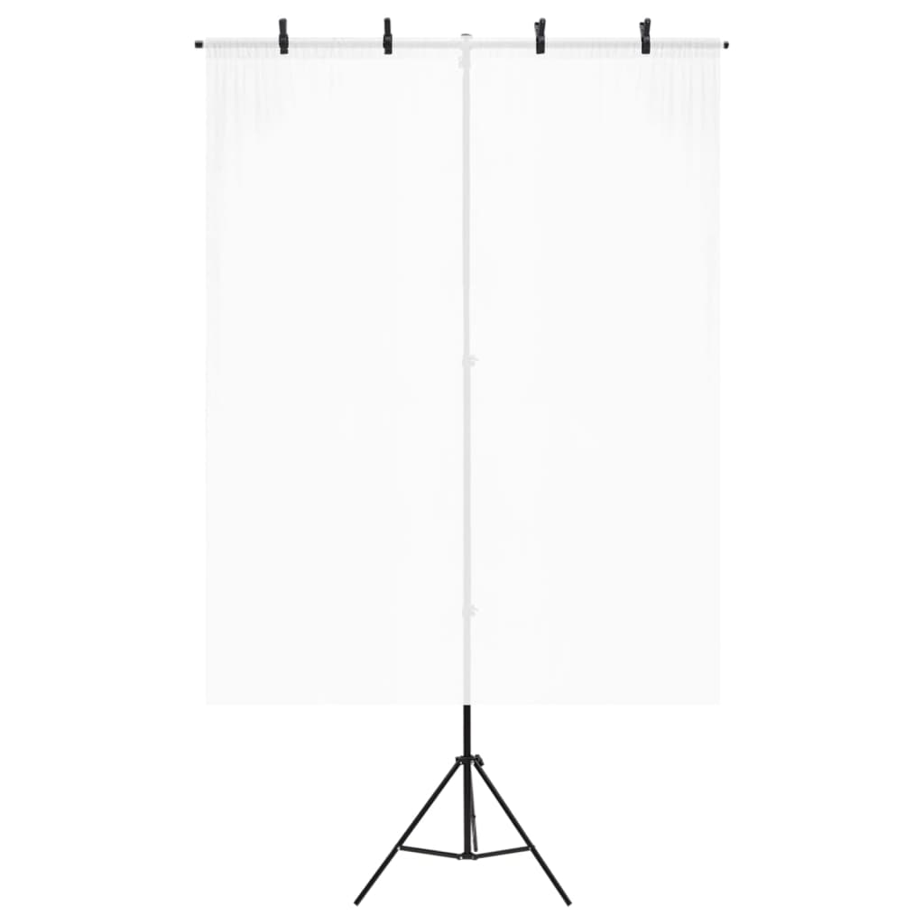 Achtergrondstandaard T-vormig 151x60x(70-200) cm zwart is nu te koop bij PeponiXL, paradijselijk wonen!