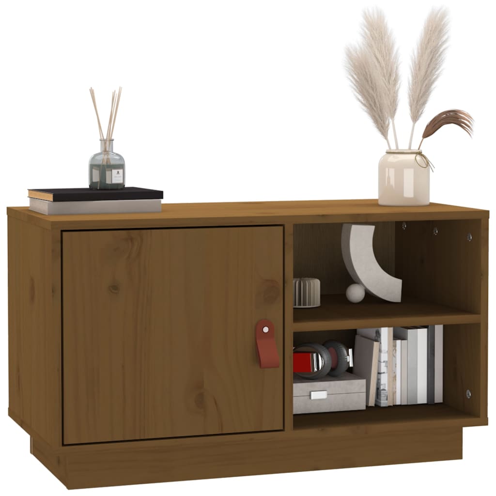 Tv-meubel 70x34x40 cm massief grenenhout honingbruin is nu te koop bij PeponiXL, paradijselijk wonen!
