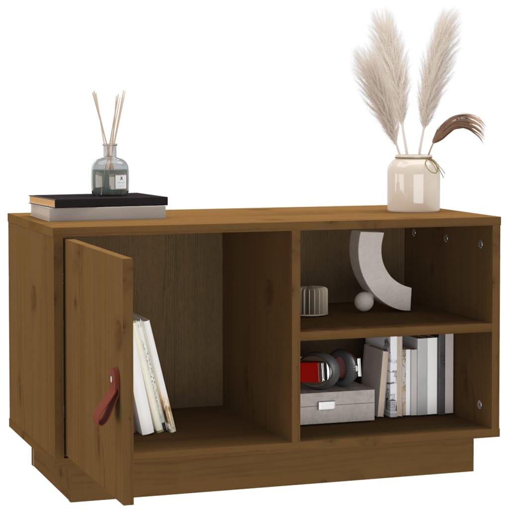 Tv-meubel 70x34x40 cm massief grenenhout honingbruin is nu te koop bij PeponiXL, paradijselijk wonen!