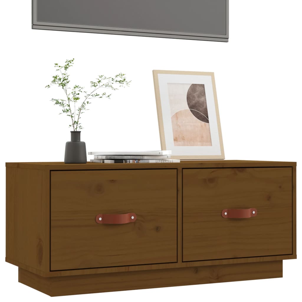 Tv-meubel 80x34x35 cm massief grenenhout honingbruin is nu te koop bij PeponiXL, paradijselijk wonen!