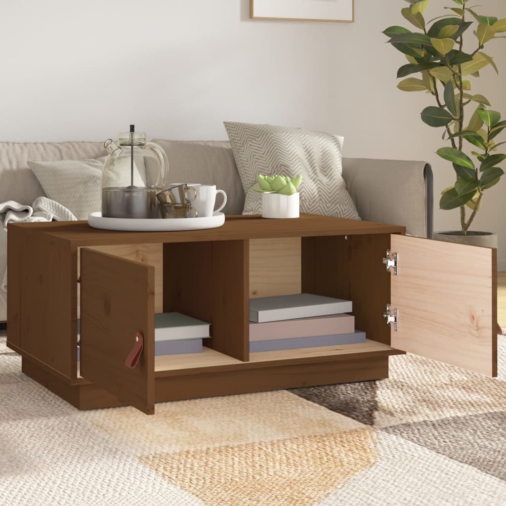 Salontafel 80x50x35 cm massief grenenhout honingbruin is nu te koop bij PeponiXL, paradijselijk wonen!