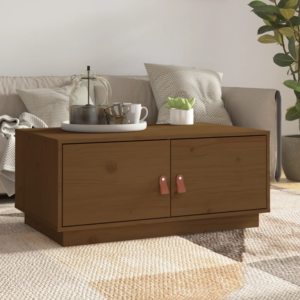 Salontafel 80x50x35 cm massief grenenhout honingbruin is nu te koop bij PeponiXL, paradijselijk wonen!