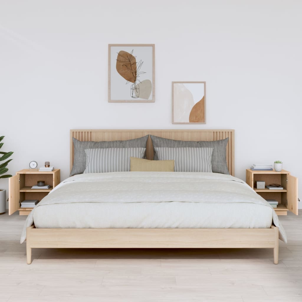 Nachtkastjes 2 st 40x34x45 cm massief grenenhout is nu te koop bij PeponiXL, paradijselijk wonen!