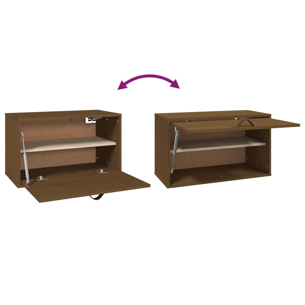 Wandkast 60x30x35 cm massief grenenhout honingbruin is nu te koop bij PeponiXL, paradijselijk wonen!