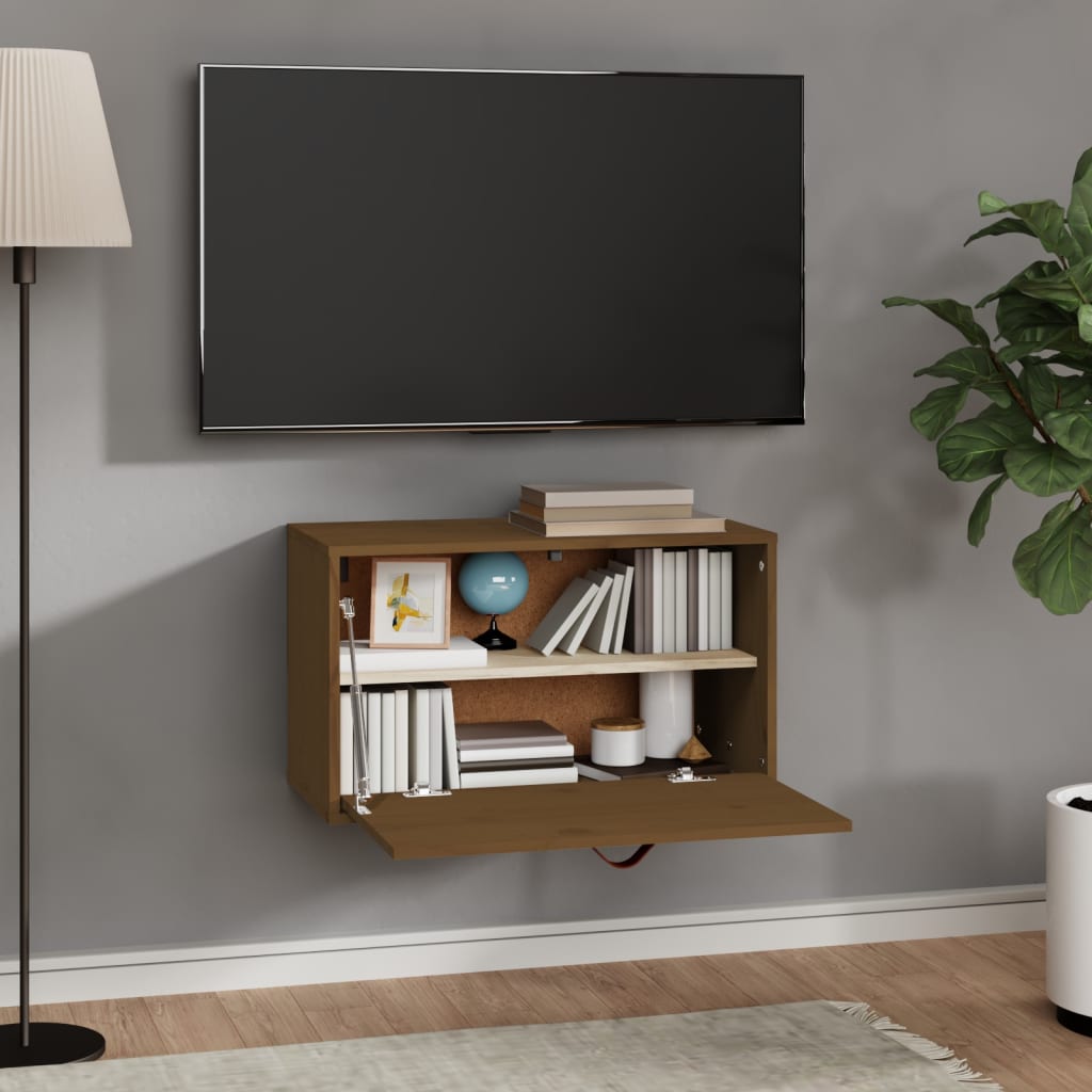 Wandkast 60x30x35 cm massief grenenhout honingbruin is nu te koop bij PeponiXL, paradijselijk wonen!