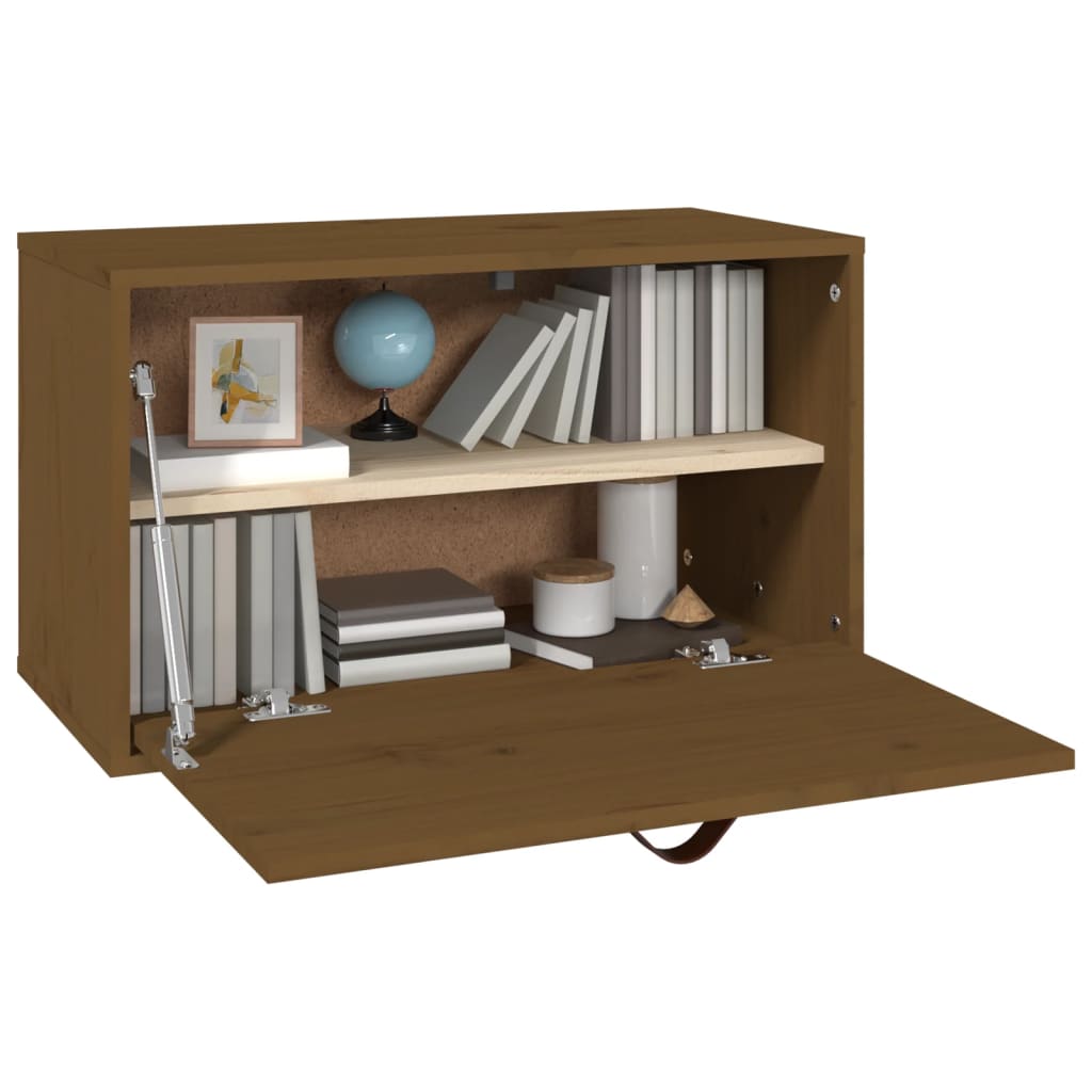 Wandkast 60x30x35 cm massief grenenhout honingbruin is nu te koop bij PeponiXL, paradijselijk wonen!