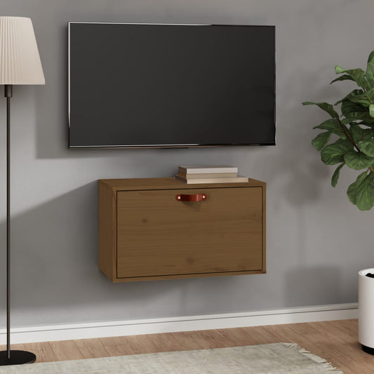 Wandkast 60x30x35 cm massief grenenhout honingbruin is nu te koop bij PeponiXL, paradijselijk wonen!