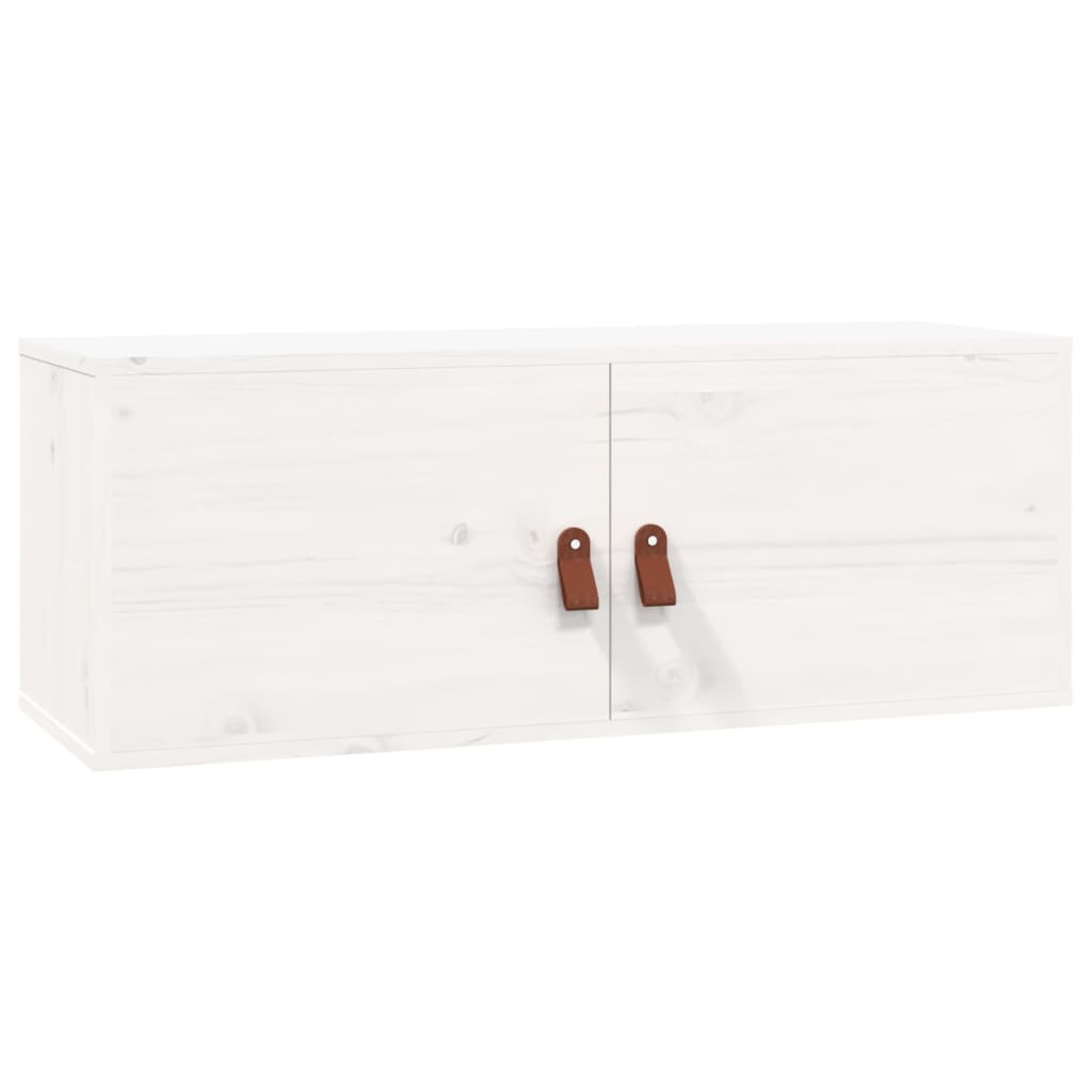 Wandkasten 2 st 80x30x30 cm massief grenenhout wit is nu te koop bij PeponiXL, paradijselijk wonen!