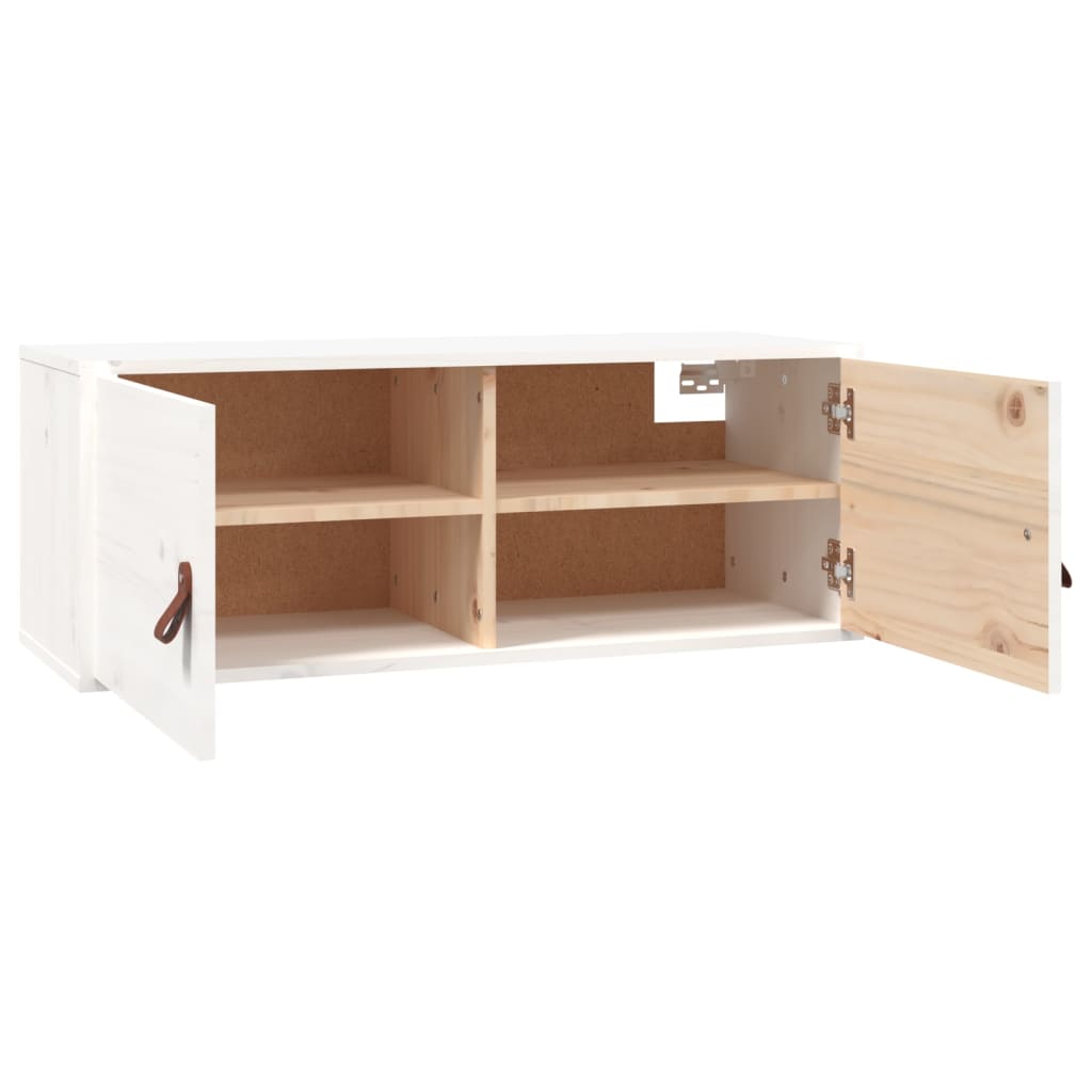 Wandkasten 2 st 80x30x30 cm massief grenenhout wit is nu te koop bij PeponiXL, paradijselijk wonen!