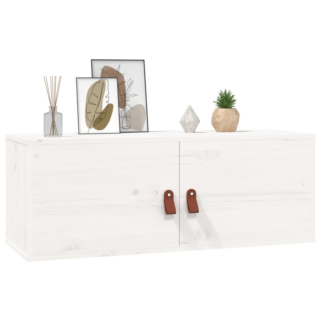 Wandkasten 2 st 80x30x30 cm massief grenenhout wit is nu te koop bij PeponiXL, paradijselijk wonen!