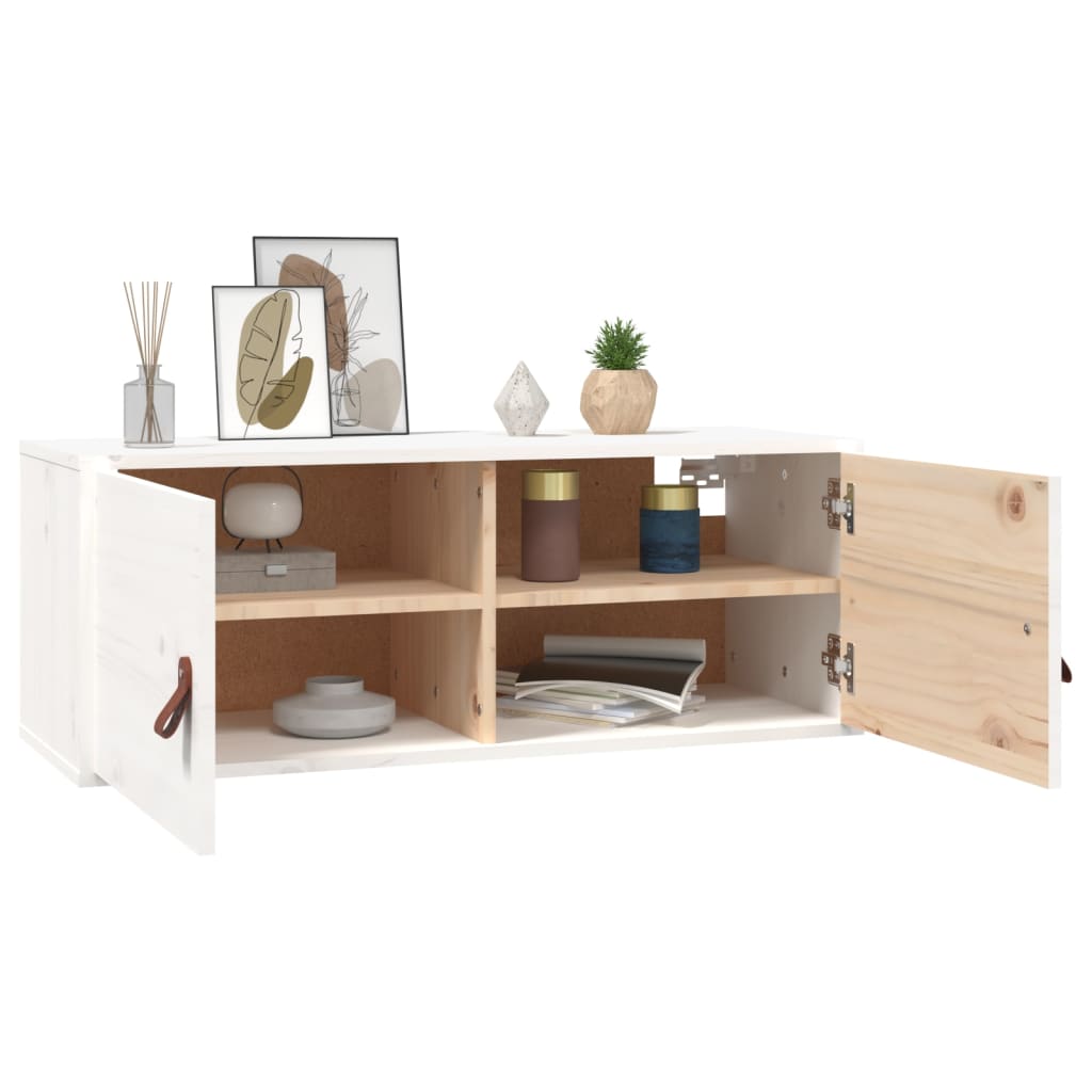 Wandkasten 2 st 80x30x30 cm massief grenenhout wit is nu te koop bij PeponiXL, paradijselijk wonen!