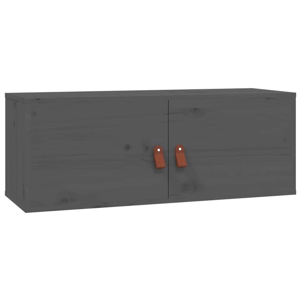 Wandkasten 2 st 80x30x30 cm massief grenenhout grijs