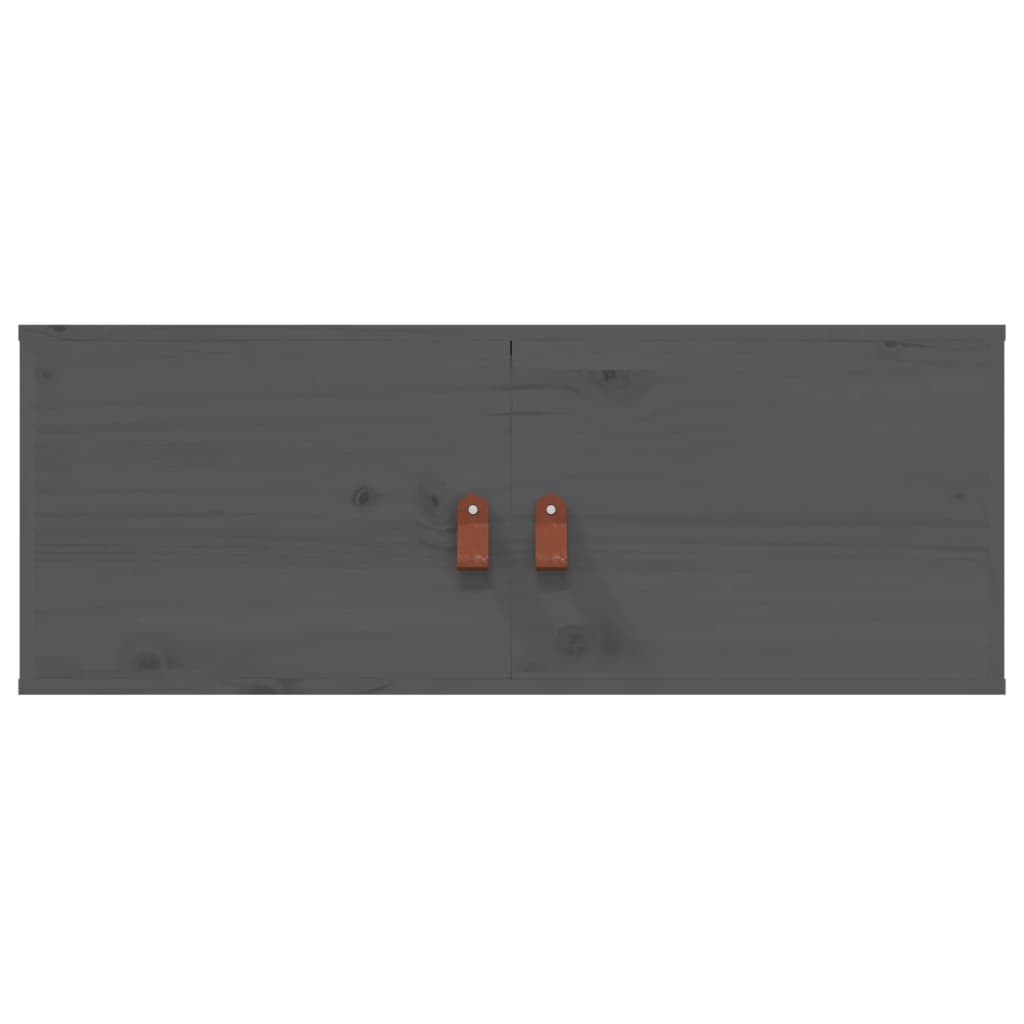 Wandkasten 2 st 80x30x30 cm massief grenenhout grijs