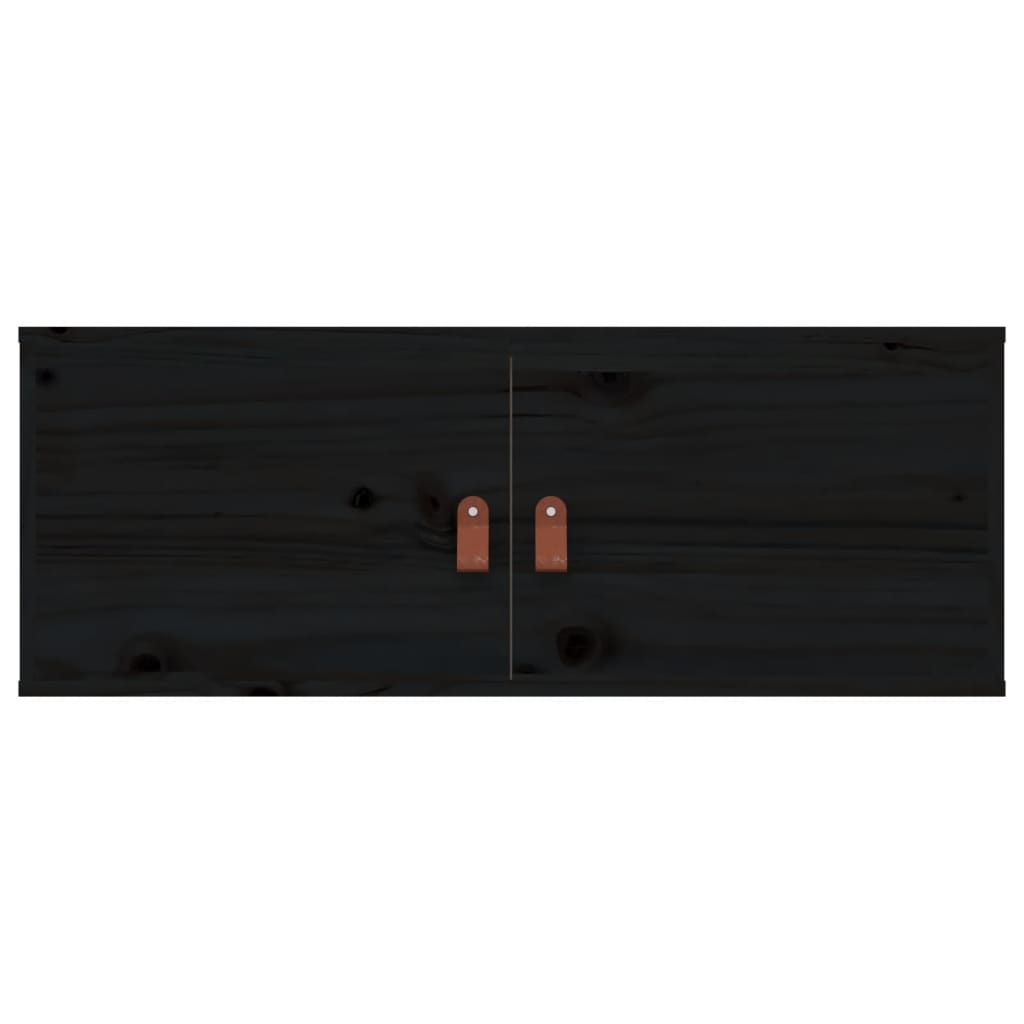 Wandkast 80x30x30 cm massief grenenhout zwart