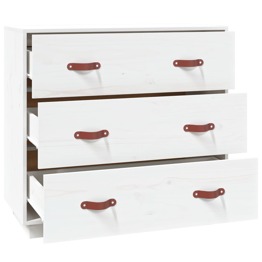 Dressoir 80x40x75 cm massief grenenhout wit is nu te koop bij PeponiXL, paradijselijk wonen!
