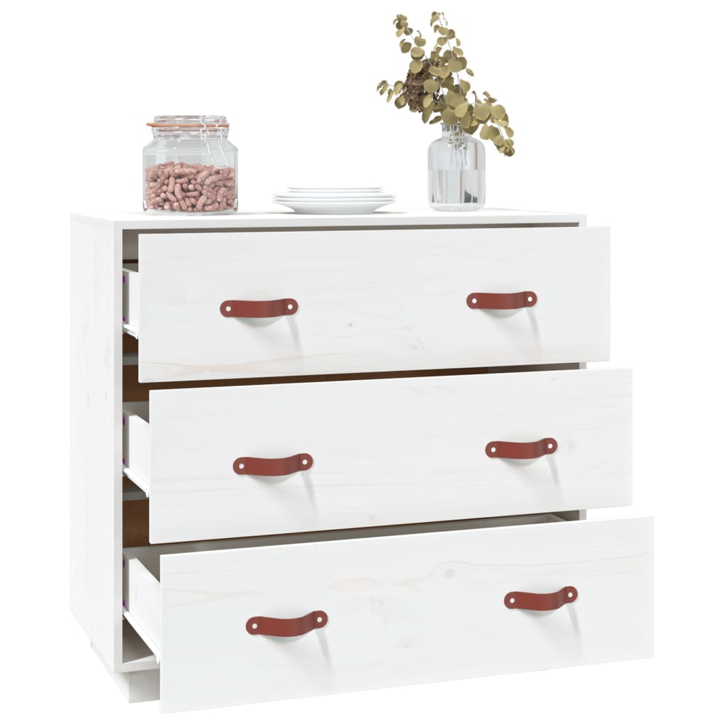 Dressoir 80x40x75 cm massief grenenhout wit is nu te koop bij PeponiXL, paradijselijk wonen!