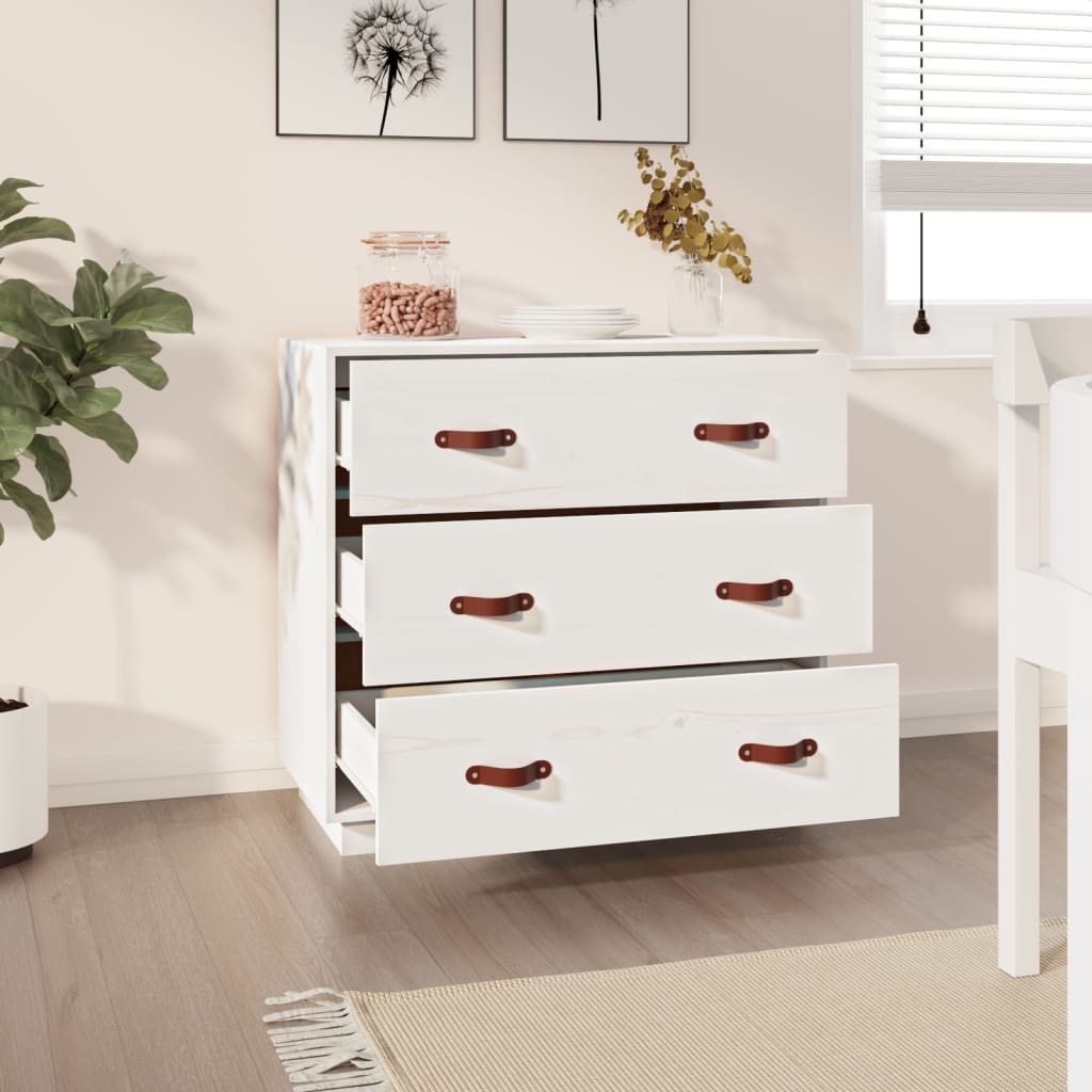 Dressoir 80x40x75 cm massief grenenhout wit is nu te koop bij PeponiXL, paradijselijk wonen!