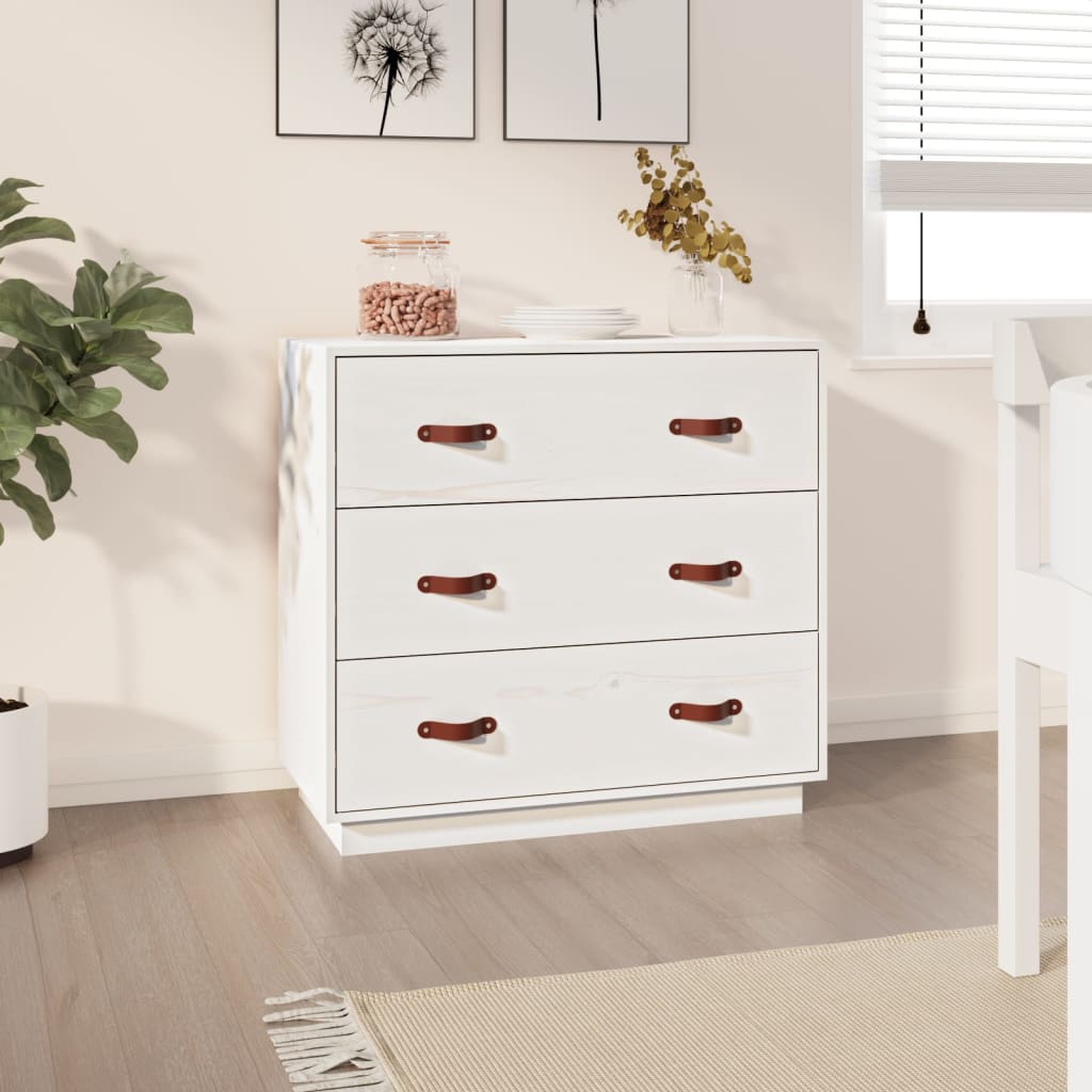 Dressoir 80x40x75 cm massief grenenhout wit is nu te koop bij PeponiXL, paradijselijk wonen!